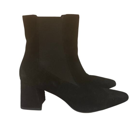 Geox Black Suede Block Heel Ankle Boots Women’s 39 (US 8.5–9) Italian Patent - Picture 1 of 9